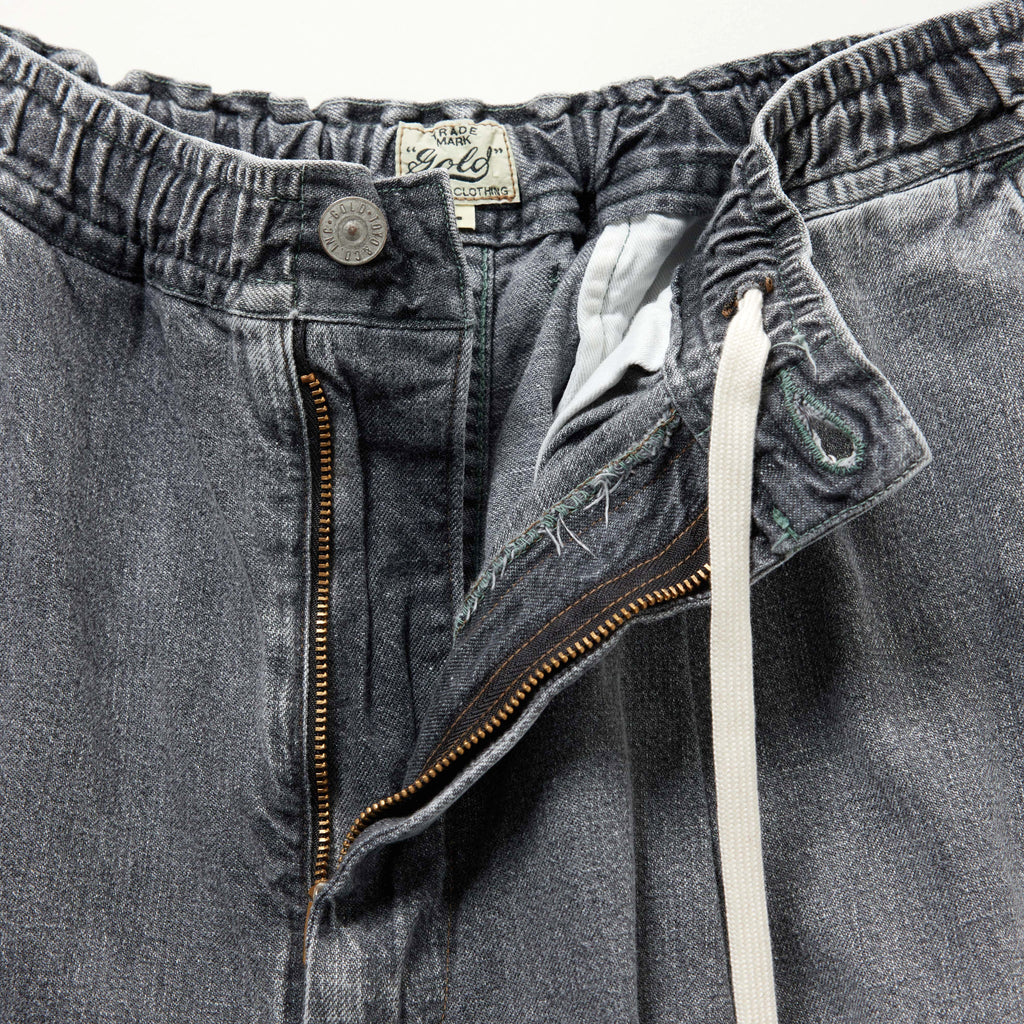 Recycled Waste Suvin Cotton Yarn 10oz. Jelt Denim Easy Wode Pants Bleach Washed