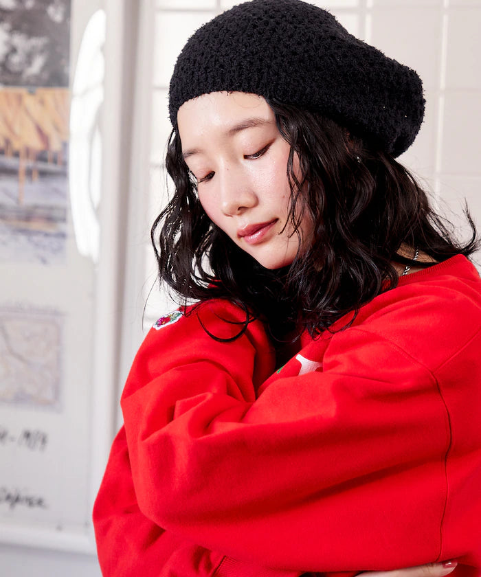 Lace Knit Beret Hat