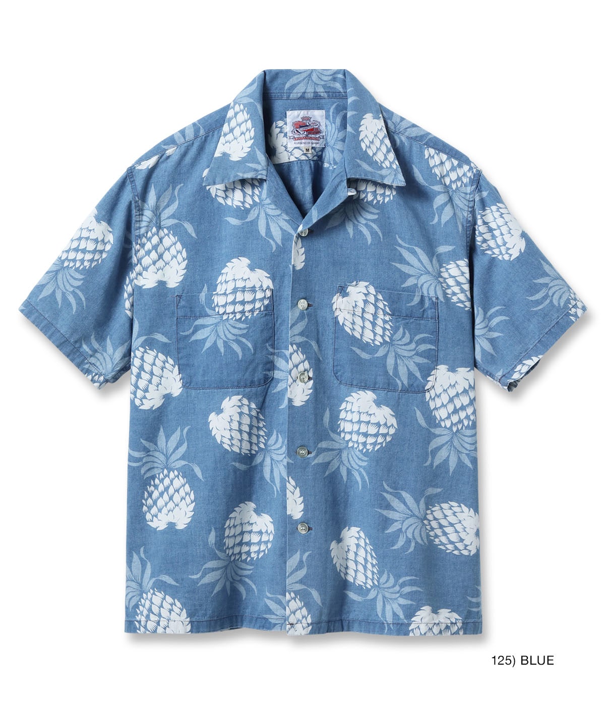 Duke Kahanamoku Indigo Cotton Hawaiian Shirt Duke's Pineapple