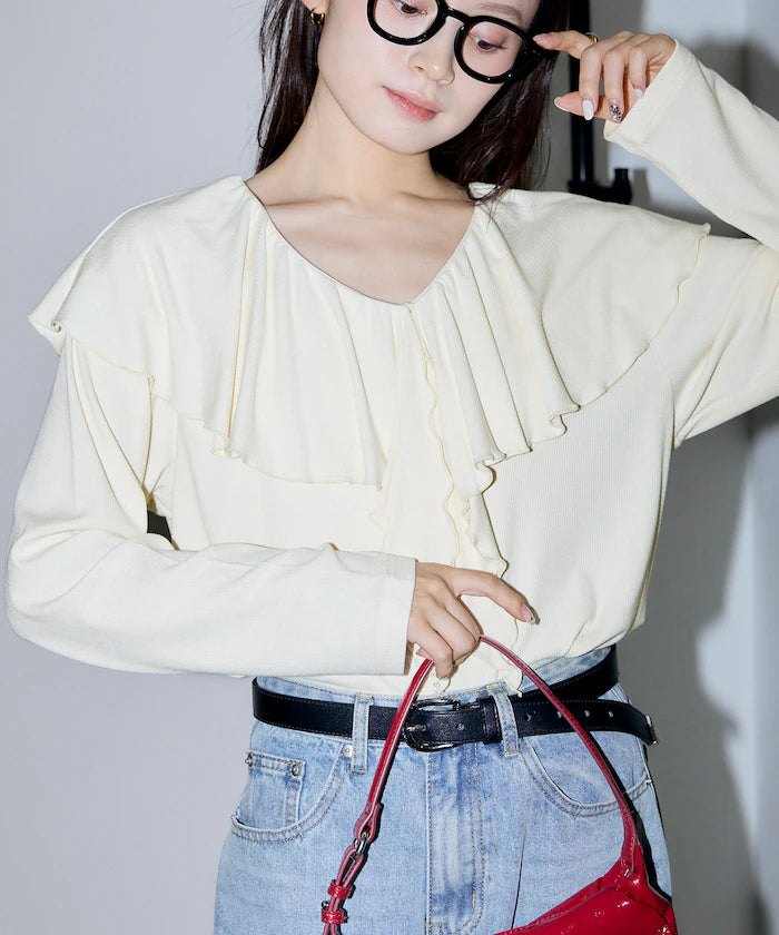 Collar Frill Ribbed Cut Sew Limited Edition