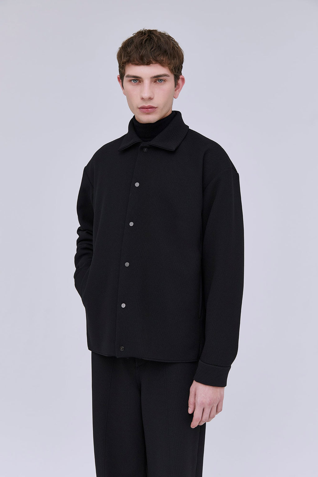 MESH STAND FALL COLLAR JACKET