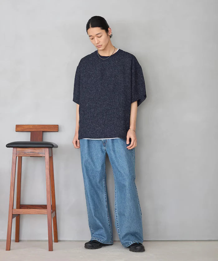 Dry Touch Summer Tweed Short Sleeve Crew Neck