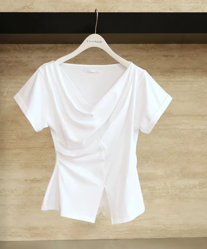 Lace Docking Draped Neck Top 【Limited Edition】