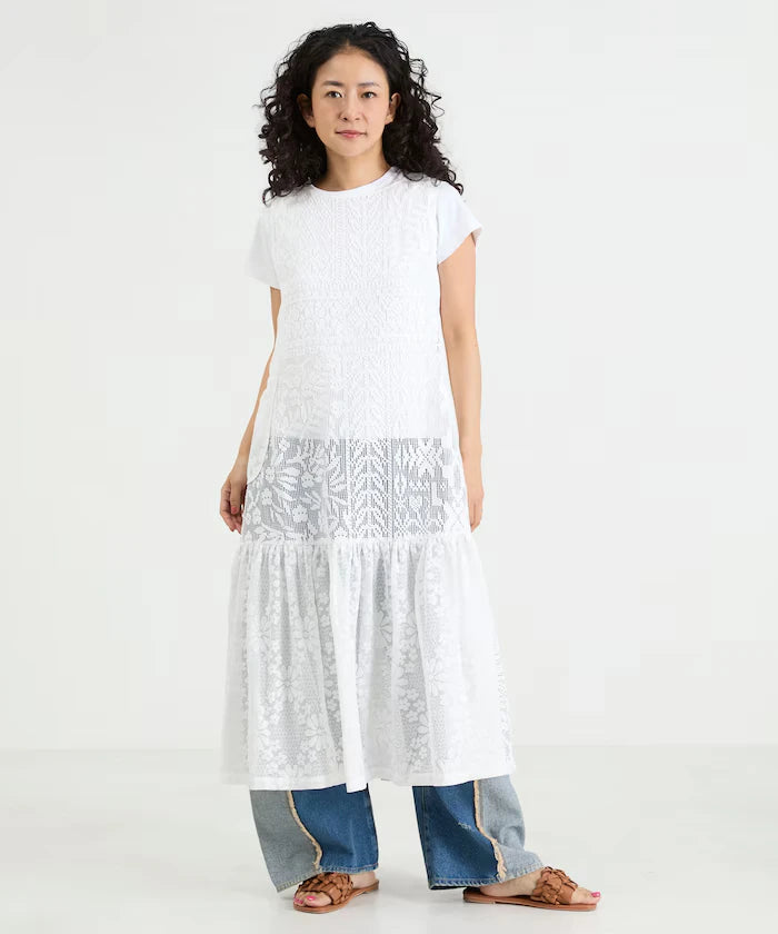 2WAY Lace Tiered Sleeveless Dress