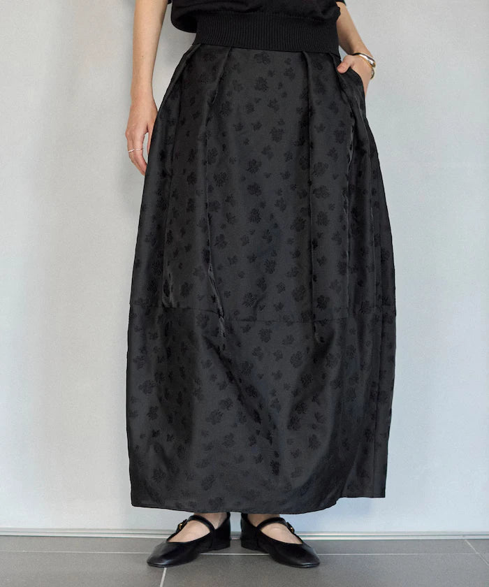 Flower Sheer Jacquard Cocoon Skirt