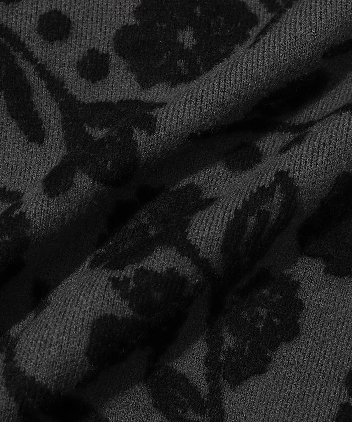 Flower Jacquard Knit Cardigan