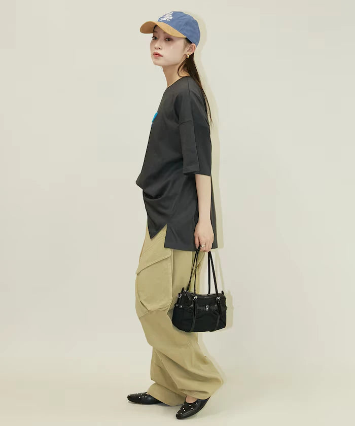 Big T-shirt with Pearl and Sagara Embroidery - Limited Edition