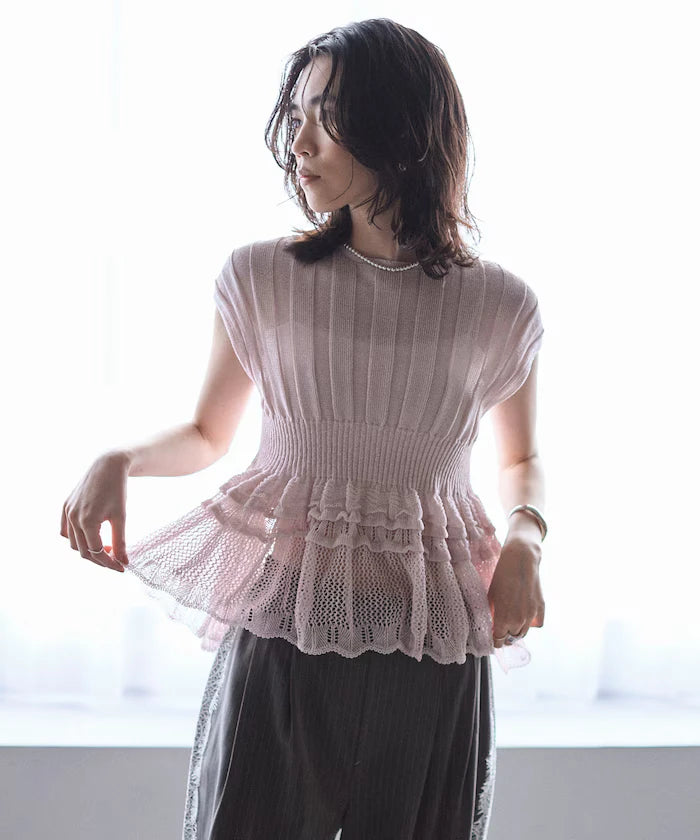 Japan Made Whole Garment Peplum Top