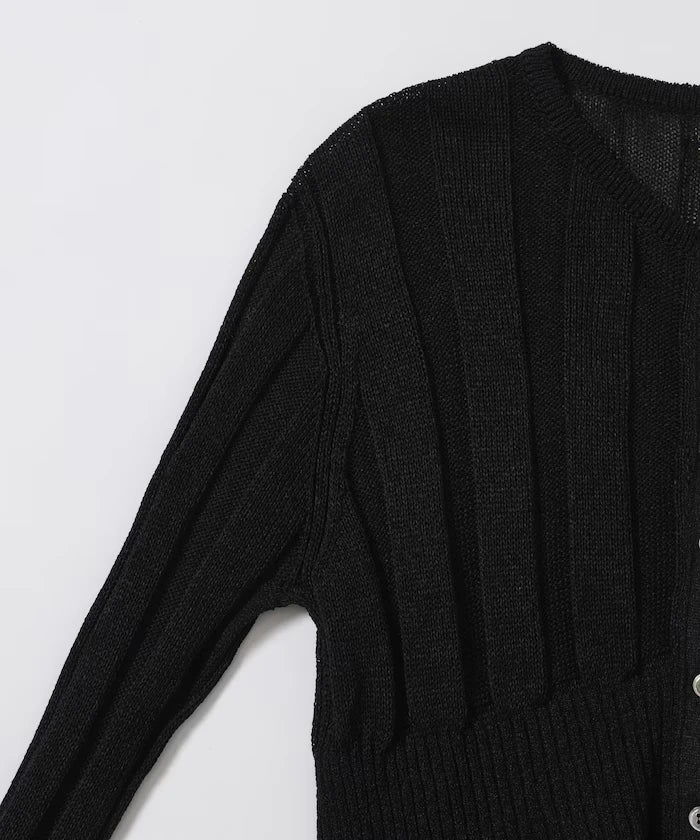Japan Made Whole Garment Peplum Cardigan