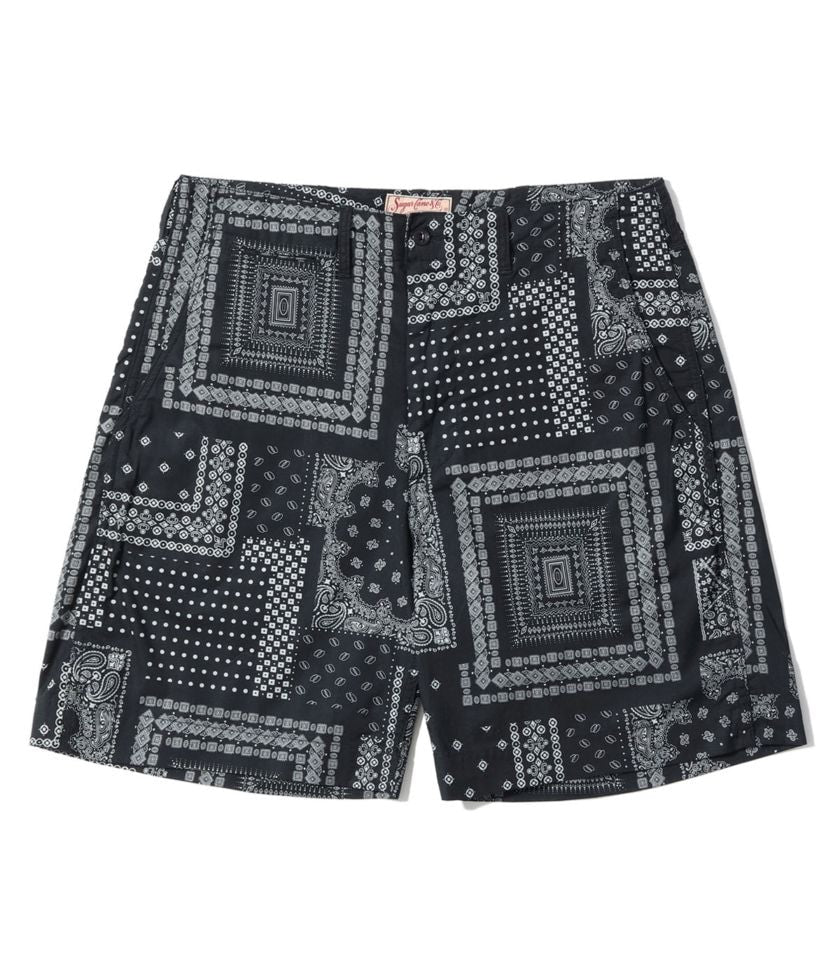 NATIVE AMERICAN BANDANA PATCHWORK PRINT WORK SHORTS