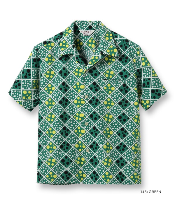 DOBBY COTTON OPEN SHIRT “SQUARE & DOT”