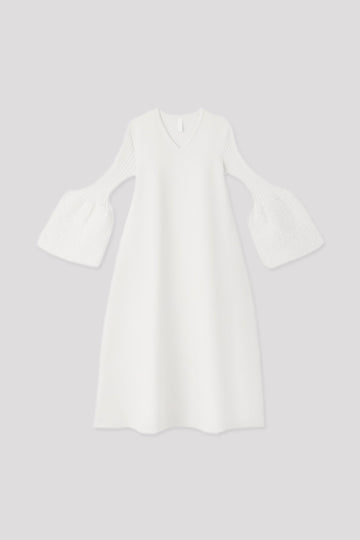 POTTERY REEF LUXE LONG BELL SLEEVE FLARE DRESS