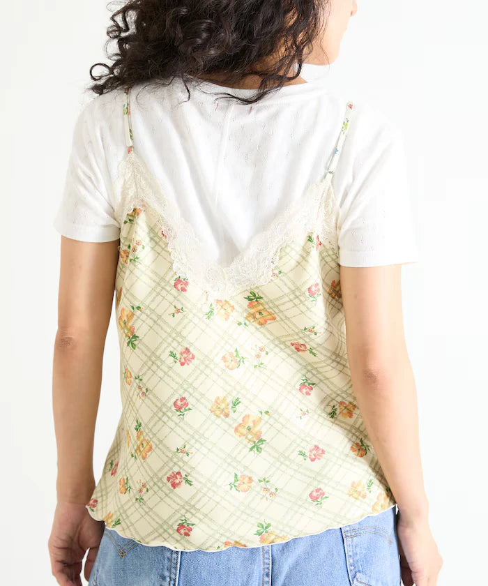 2WAY Floral Satin Camisole