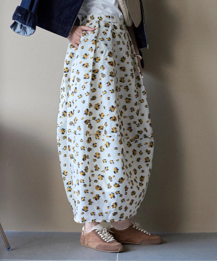 Flower Sheer Jacquard Cocoon Skirt