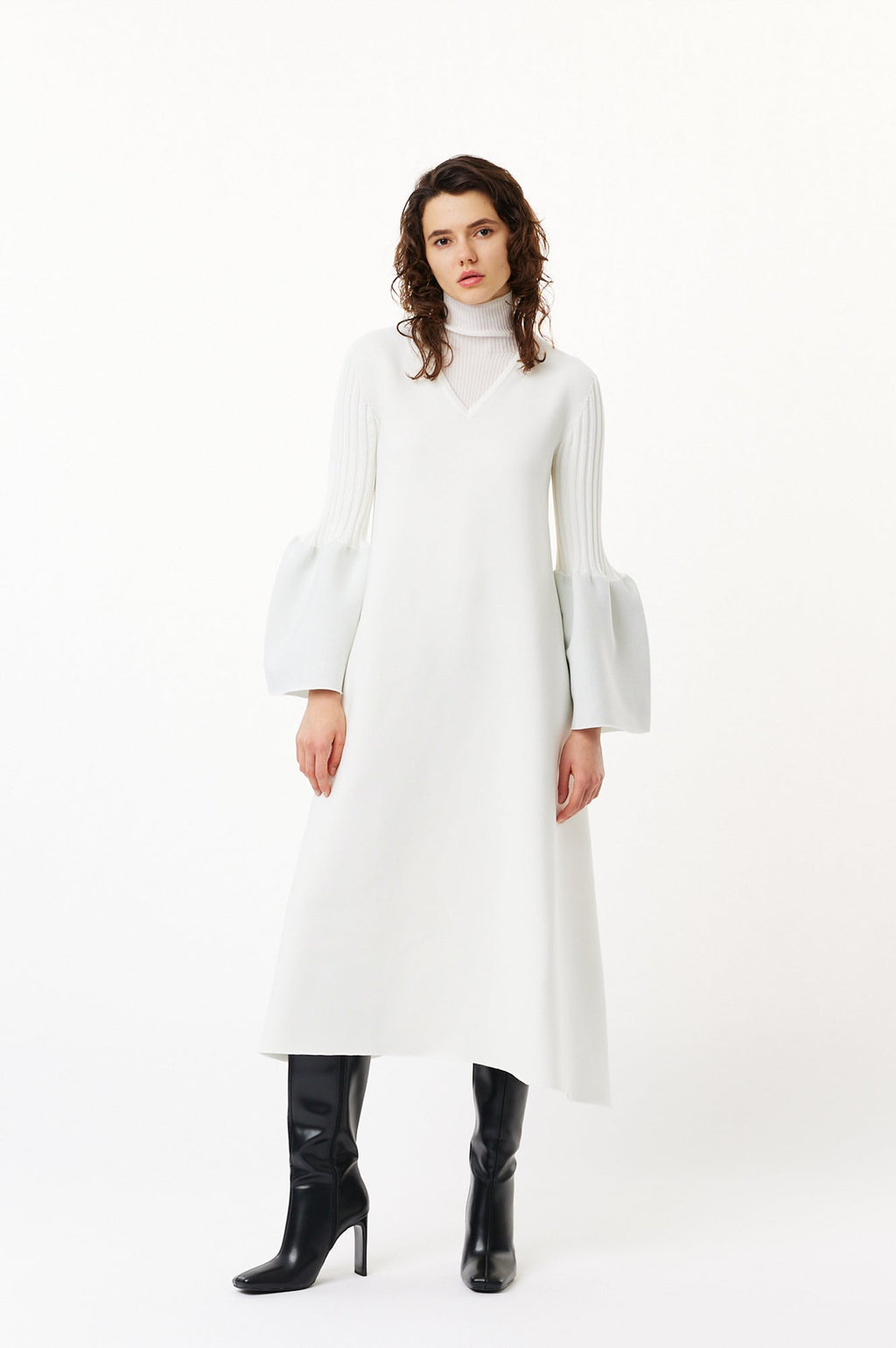 POTTERY GLITTER LONG BELL SLEEVE FLARE DRESS
