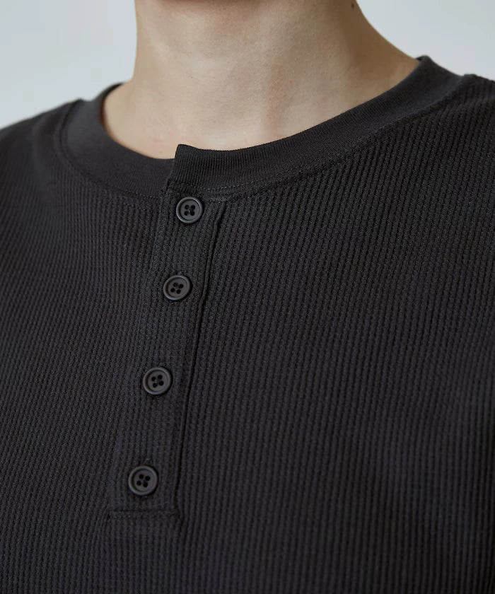 Light Waffle Henley Neck T-Shirt Limited Edition