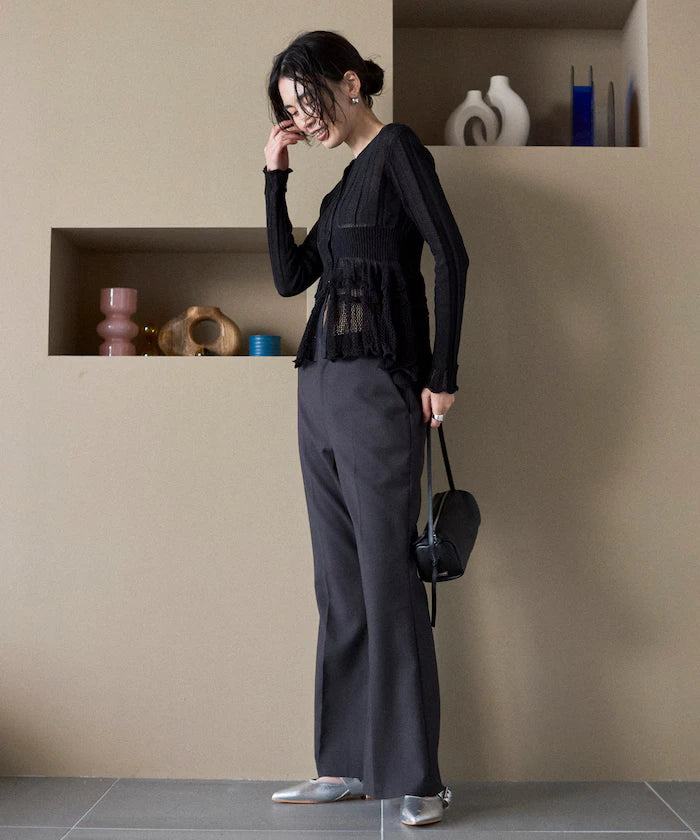 Japan Made Whole Garment Peplum Cardigan