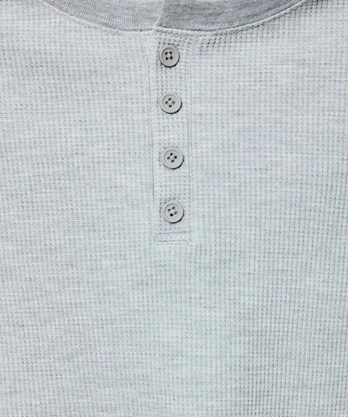 Mini Waffle Henley Neck Cropped Long Sleeve T Limited Edition