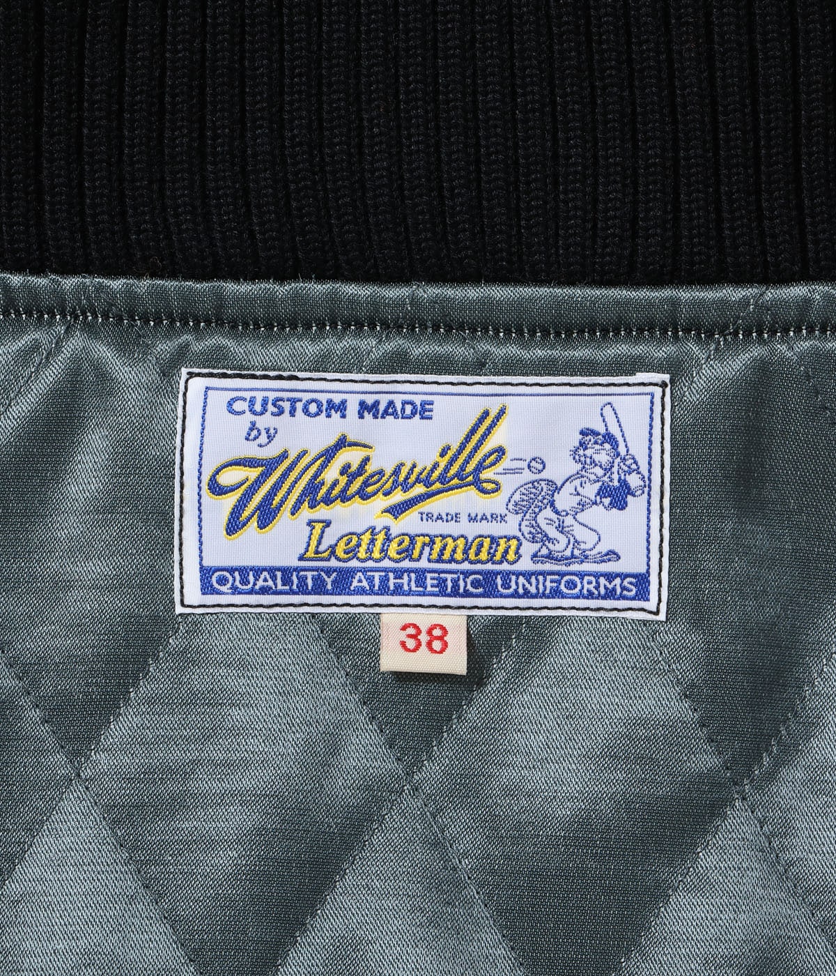 30oz. WOOL MELTON AWARD JACKET “BLUE PECKERS” (BLACK)