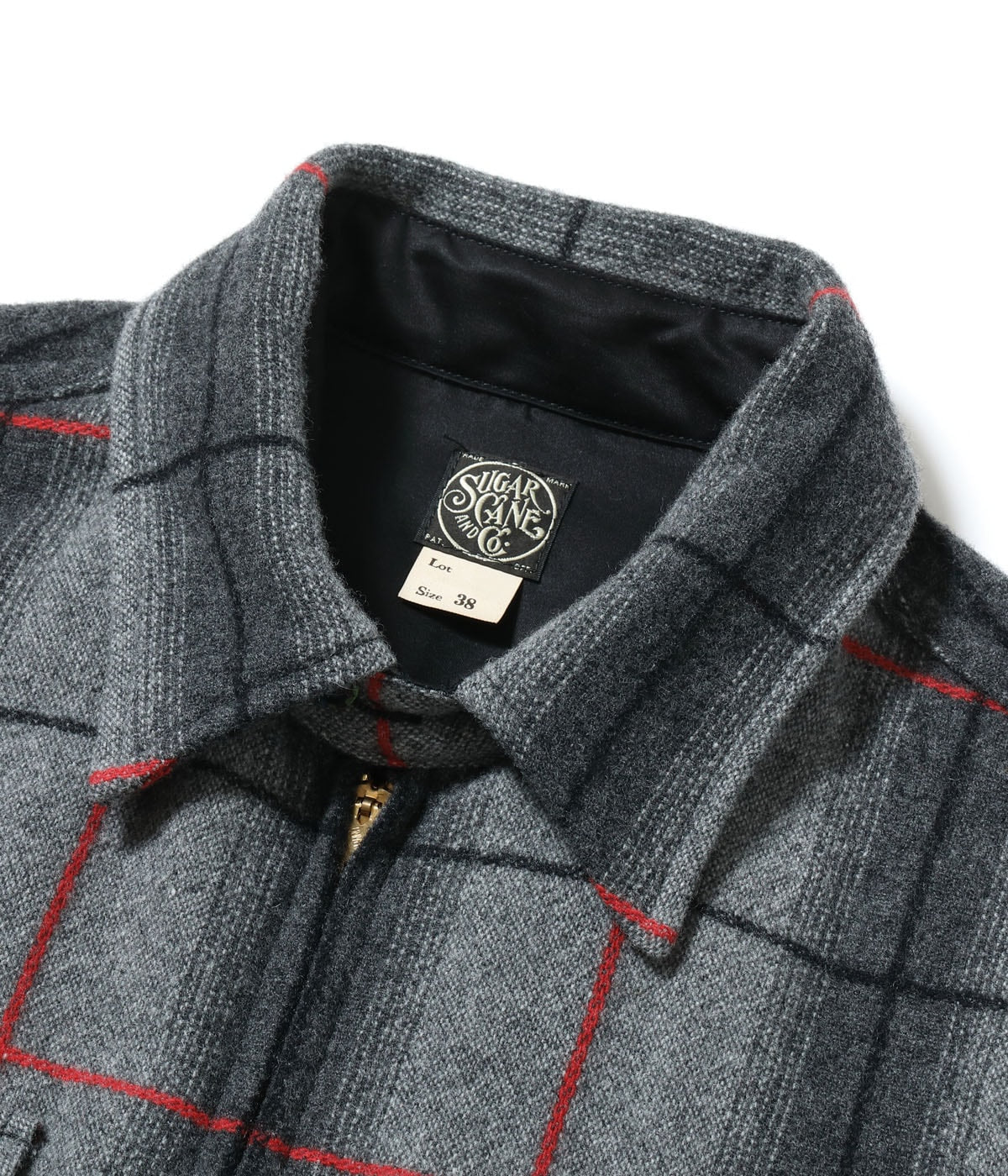 FICTION ROMANCE 7.75oz. WOOL RED PANE ZIP SHIRT