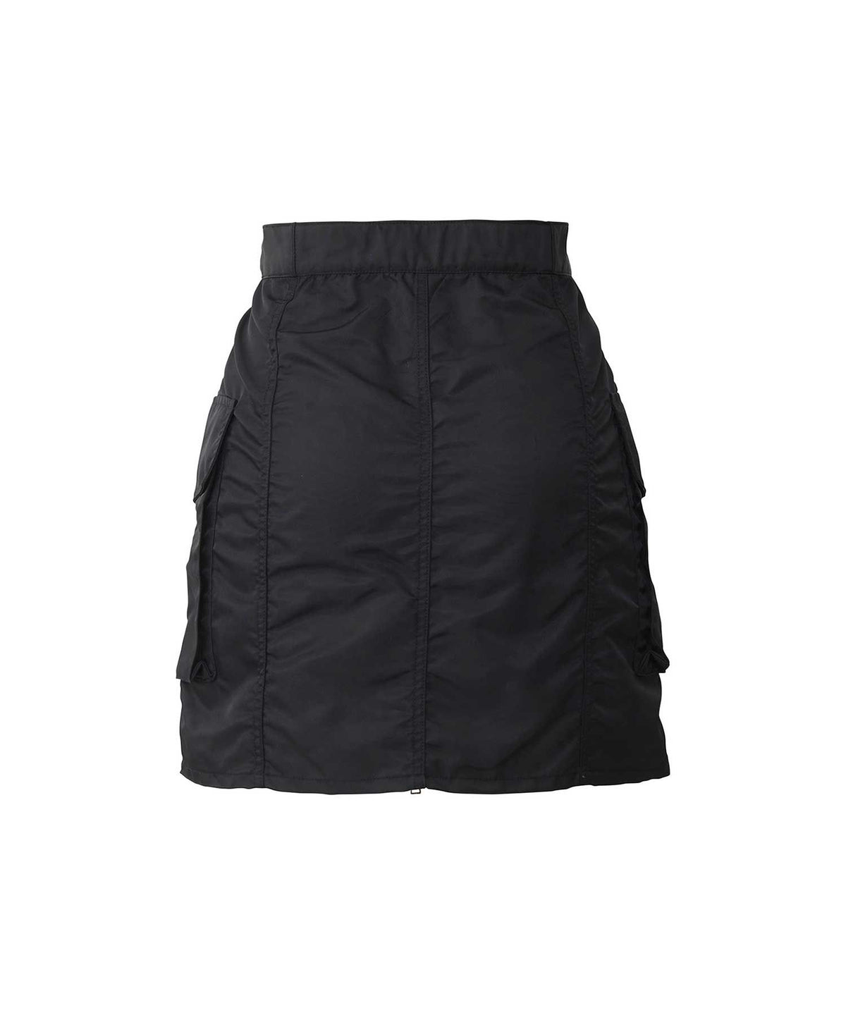 Front Zip Nylon Mini Skirt