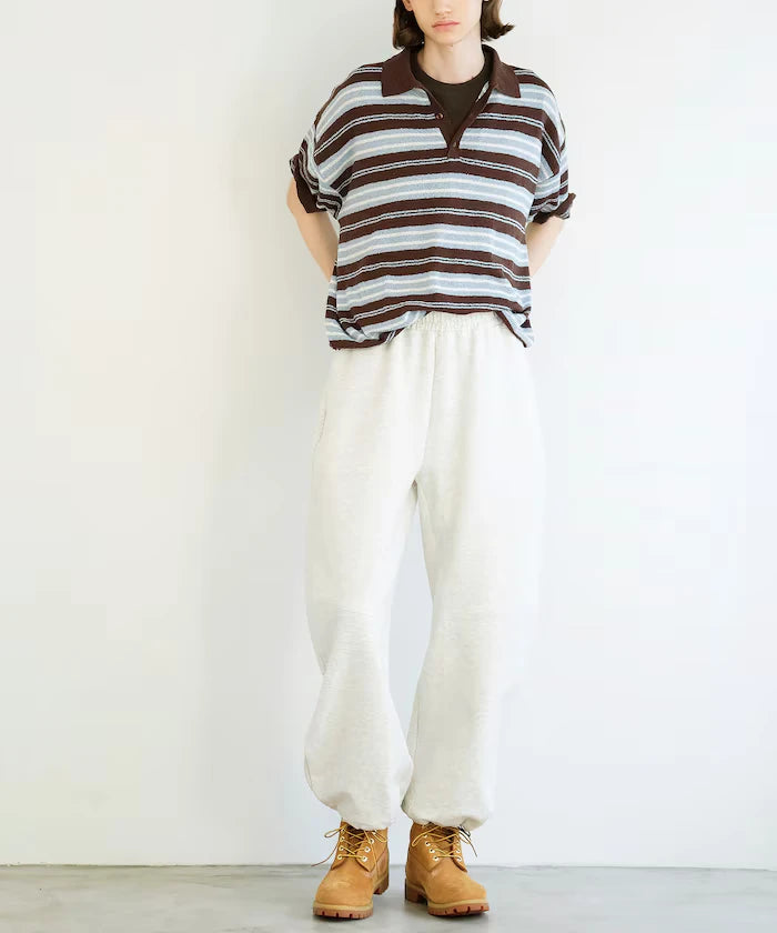 LOVE POP STUDIO Border Knit Polo Shirt Limited Edition