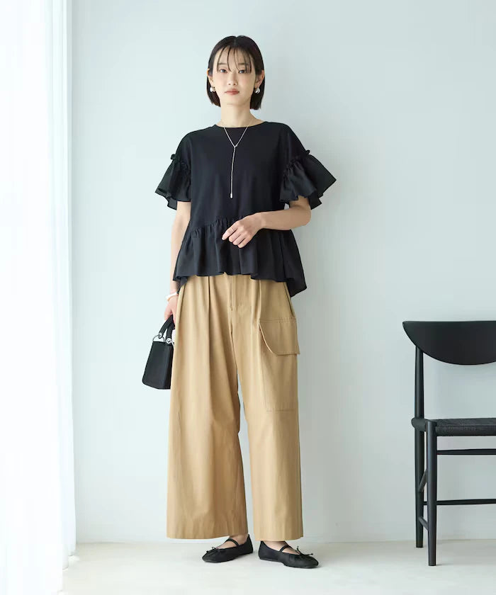 Organic Cotton Frill Sleeve T-shirt