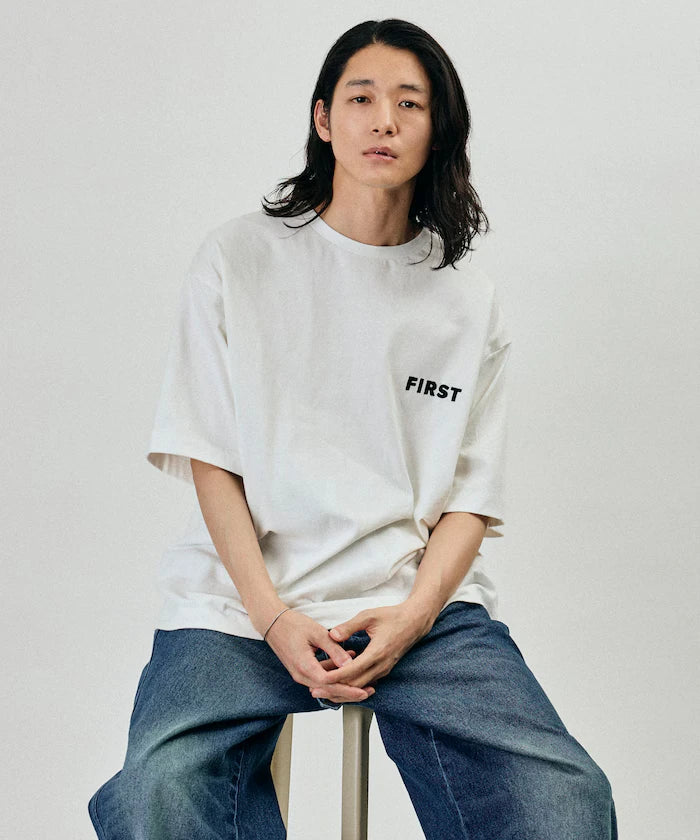 6 Ounce Front Logo Embroidered Crew Neck T-Shirt / One Point Design T-Shirt Left Chest Embroidery First Limited Edition