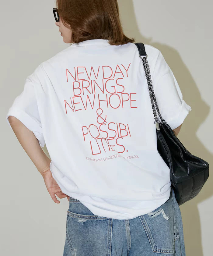 Love Pop Studio New Day Typography T-Shirt