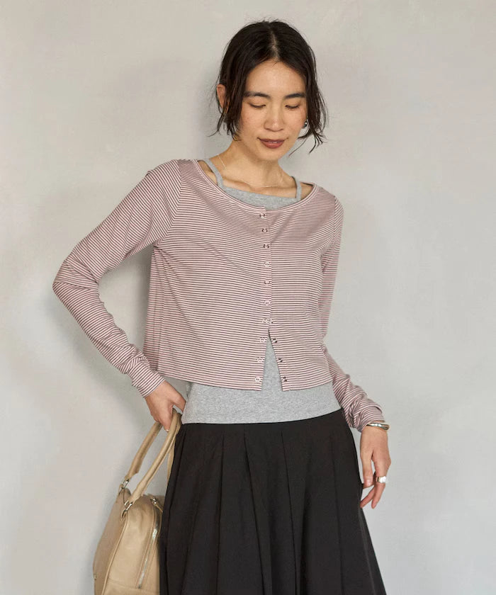 [February 12, 12:00 Release] Layered Set Top / Striped Cardigan & Camisole