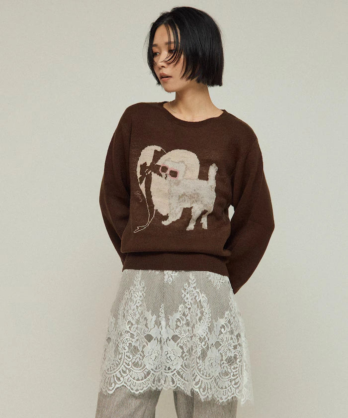 Sweat-like Animal Jacquard Knit