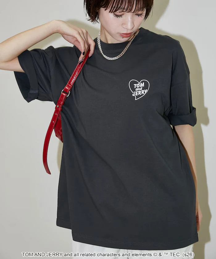 <Functional Material> TOM AND JERRY Heart Graphic T-Shirt Limited Edition
