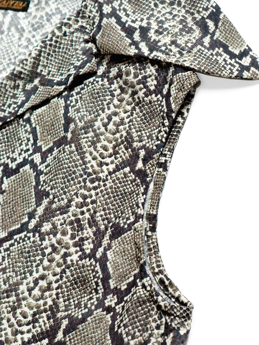Silk Rayon Snake Pattern Langle Color Sleeveless Blouse...