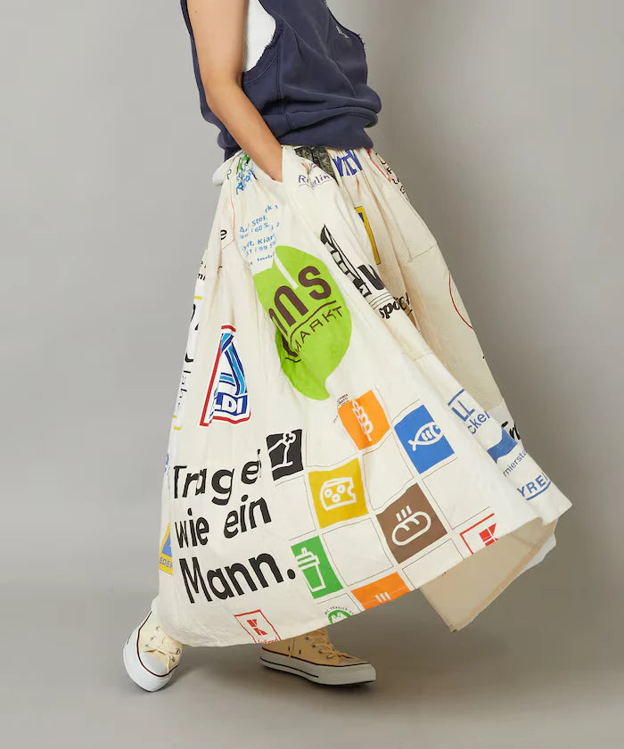 Vintage European Eco Bag Remake Skirt