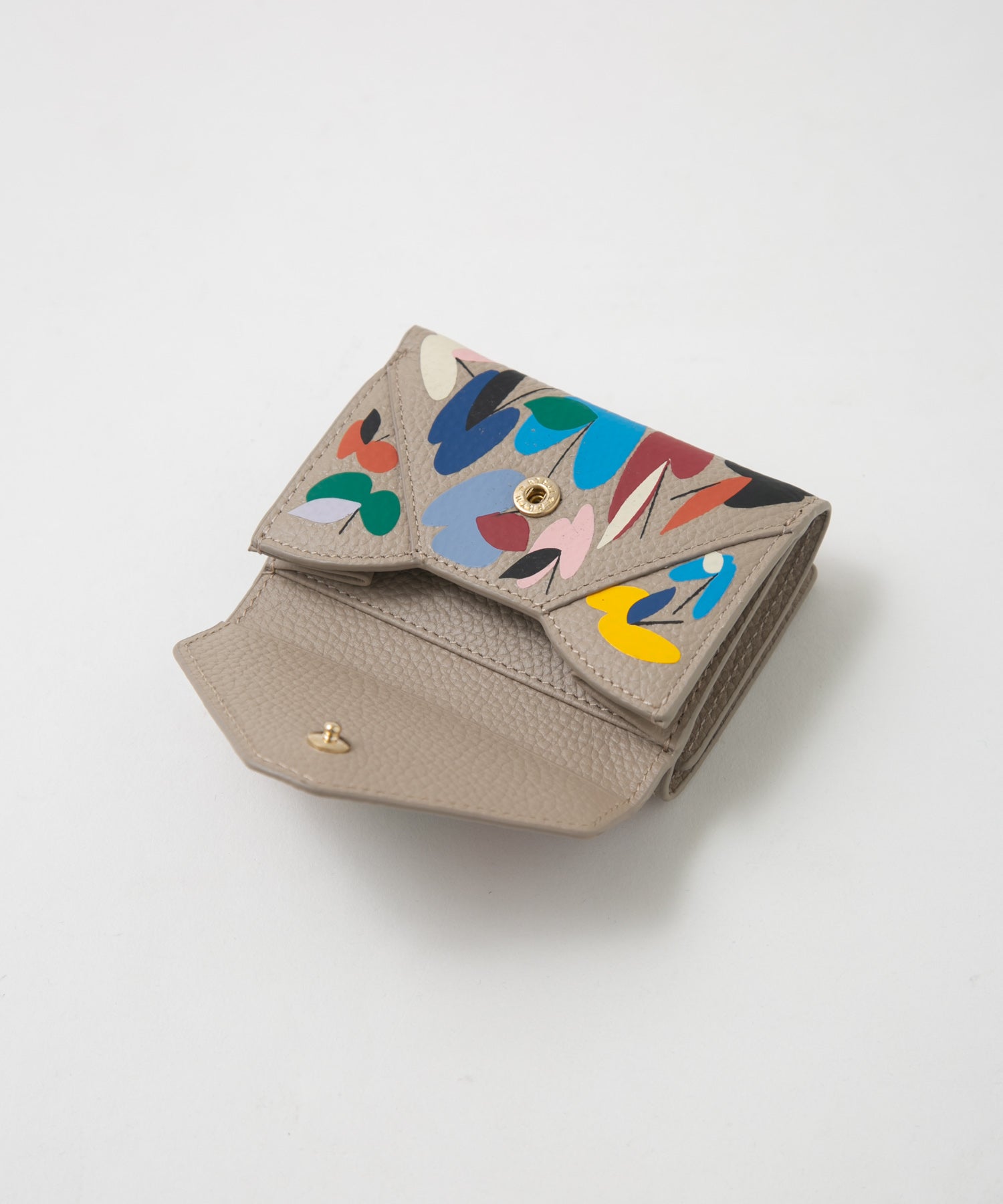 SHOGO SEKINE Collaboration Tri-fold Wallet Gray Beige SMO-SKN#45