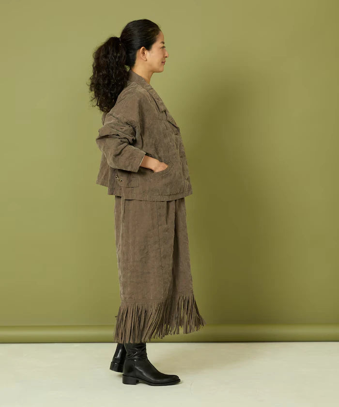 Fade-Processed Fringe Mini Dress