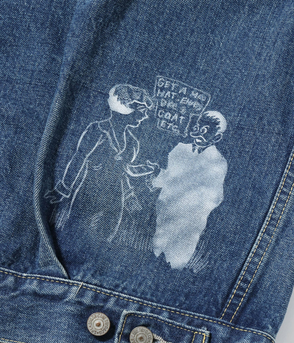 14.25oz. DENIM JACKET 1953 AGED MODEL CARTOON PAINT