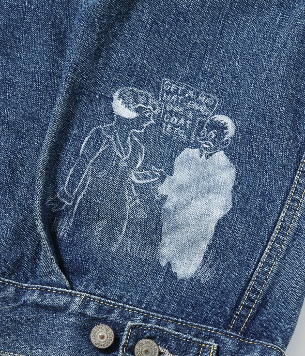 14.25oz. DENIM JACKET 1953 AGED MODEL CARTOON PAINT