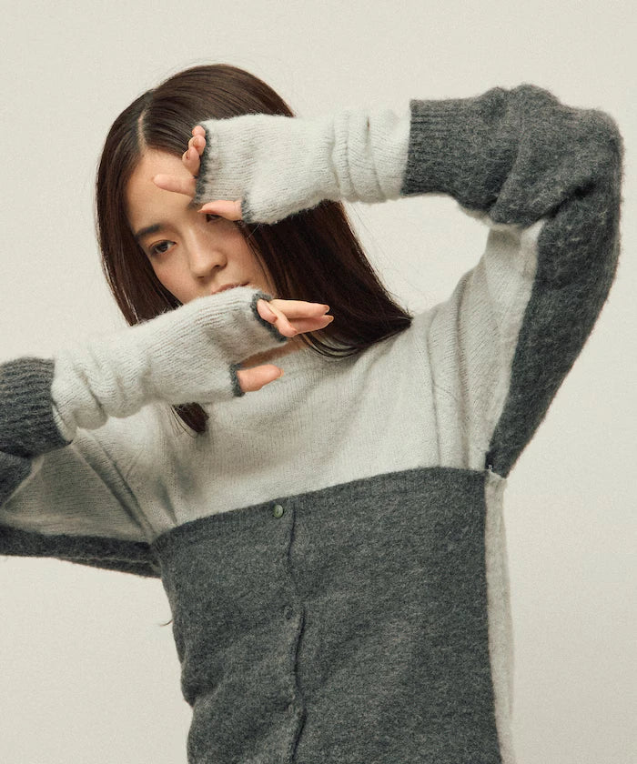 Alpaca Blend Bicolor Knit Gloves