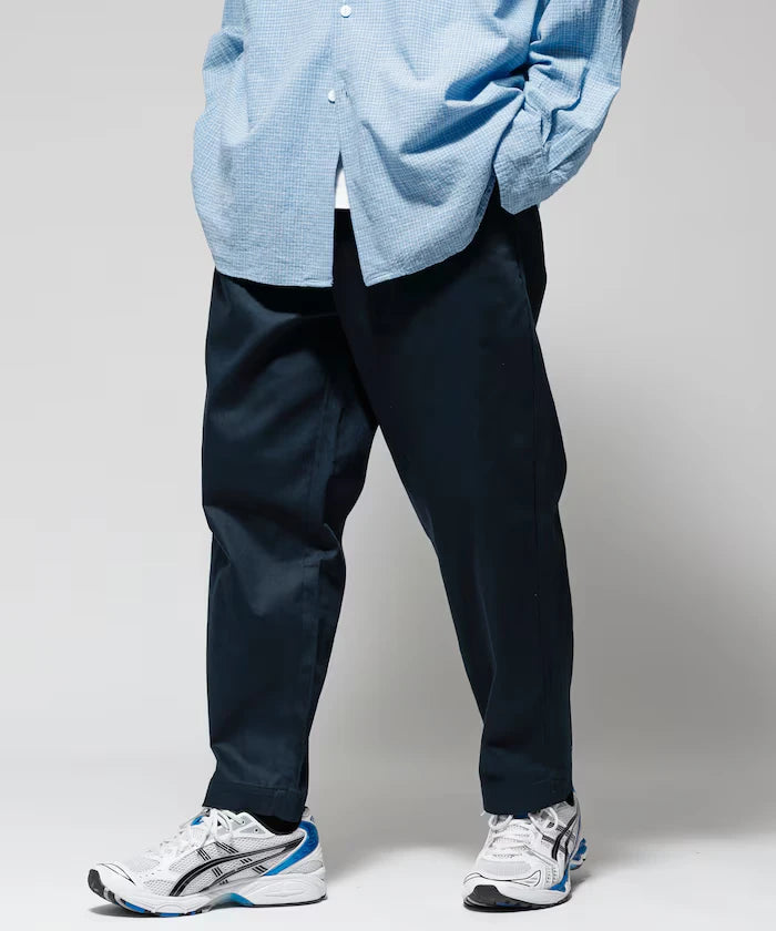 Wide Silhouette Drawstring Chino Pants / Tapered Silhouette Easy Chino Pants