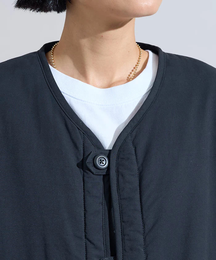 Cotton Nylon Twill Reversible Boa Vest