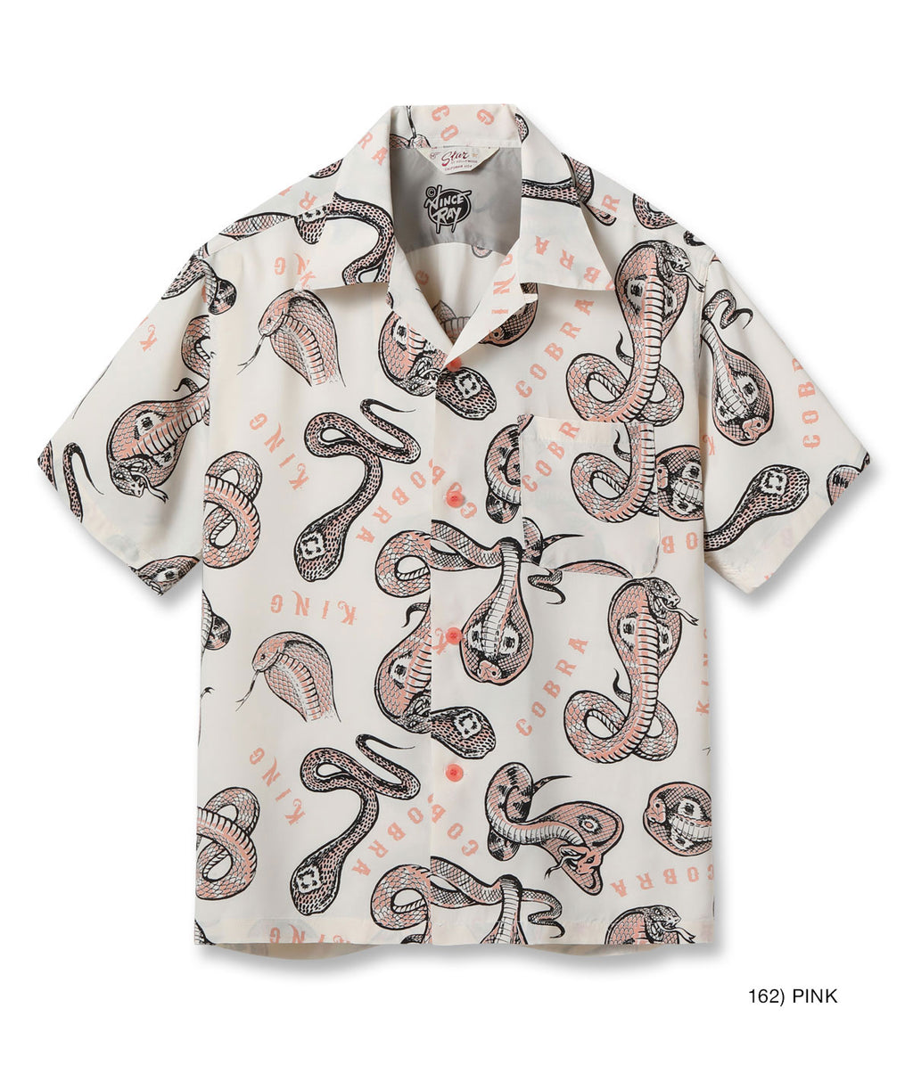 HIGH DENSITY RAYON OPEN SHIRT “KING COBRA” by VINCE RAY