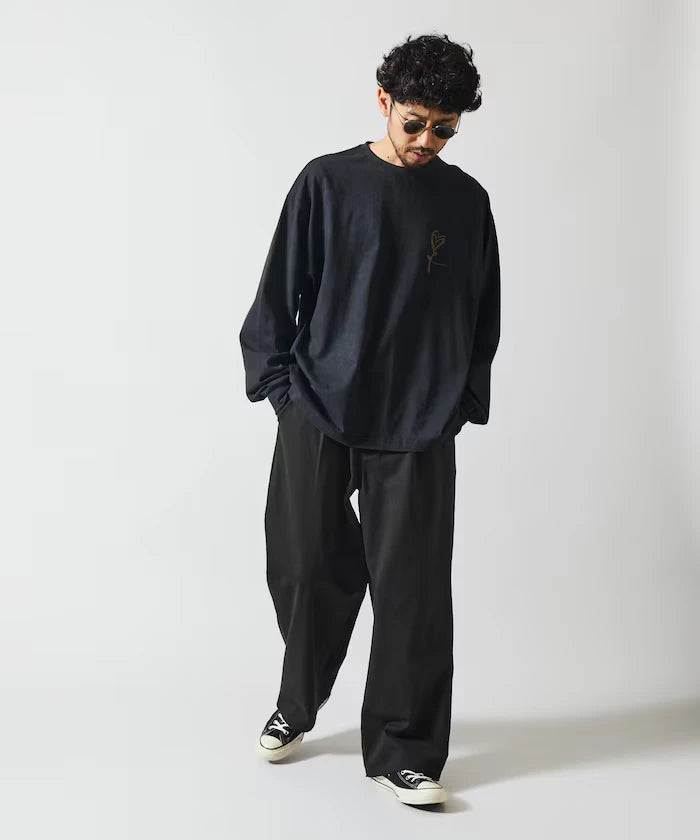 Chino Denim Docking Pants / Wide Straight Pants