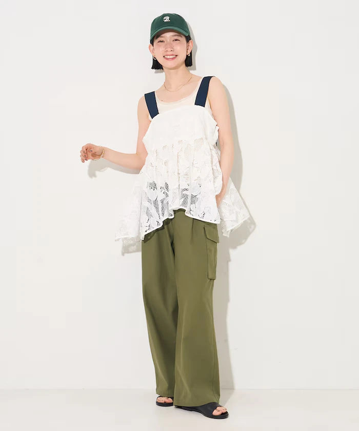 Flower Motif Batten Lace Iris Hem Camisole Top 【Limited Edition】