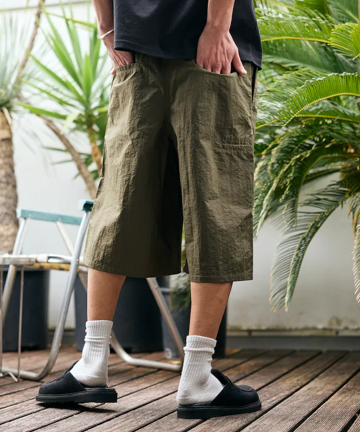 Nylon Sleek Water Length Baggy Shorts