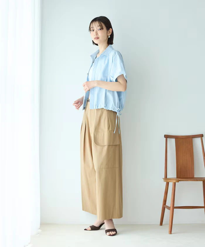 Switch Short Sleeve Hem Code Blouse