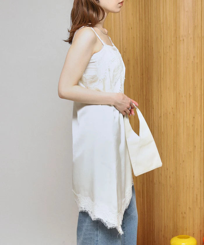Lace Contrast Vintage Satin Camisole Top