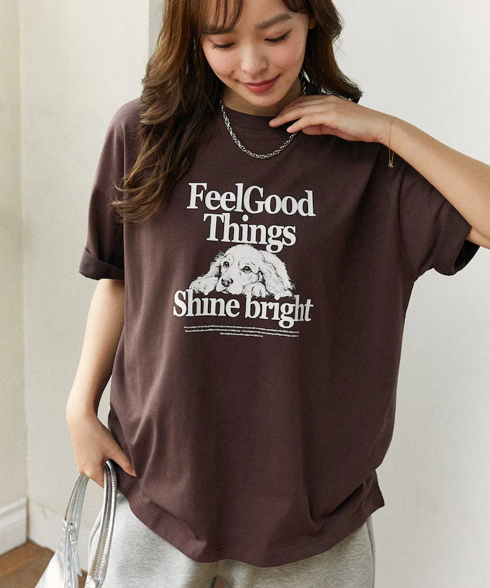 <Functional Material> Shime Bright Dog Print T-shirt Limited Edition