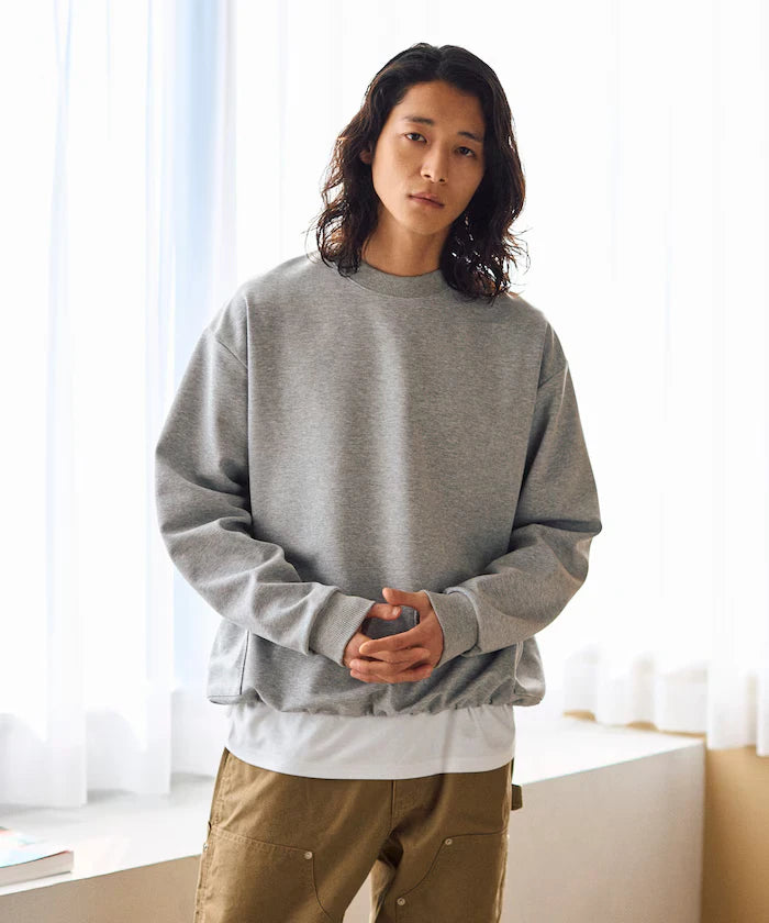 <New Color Added> Side Pocket Spindle Cardboard Crew Neck Sweatshirt