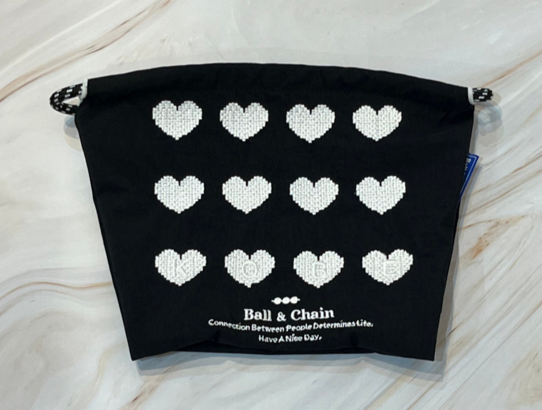 KOBE limited HEART (Kobe Limited Heart) Pouch #01BLACK-301448